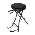 thumbnail image 3 of Taburete ergonómico plegable de cuero sintético con soporte para guitarra eléctrica y acústica., 3 of 9