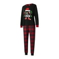 thumbnail image 2 of Rdhnmea Matching Family Christmas Pajamas Sets Long Sleeve Letters Print T-shirt with Plaid Pants Loungewear Holiday Xmas Family Jammies Sleepwear, 2 of 9