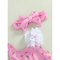 thumbnail image 6 of CIYCuIT Toddler Baby Girls 2Pcs Bikini Swimsuits Dot/Cake Print Sleeveless Off Shoulder Tank Tops + Shorts + Headband 6M-3T Infant Cute Summer Split Bathing Suit, 6 of 8