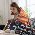 thumbnail image 3 of Cozy Flannel Blanket - To My Husband, I Love You, Soft Blanket For Sofa, Couch, Office, Camping, Bed, Travel, And Living Room For A Whole Year, 3 of 10
