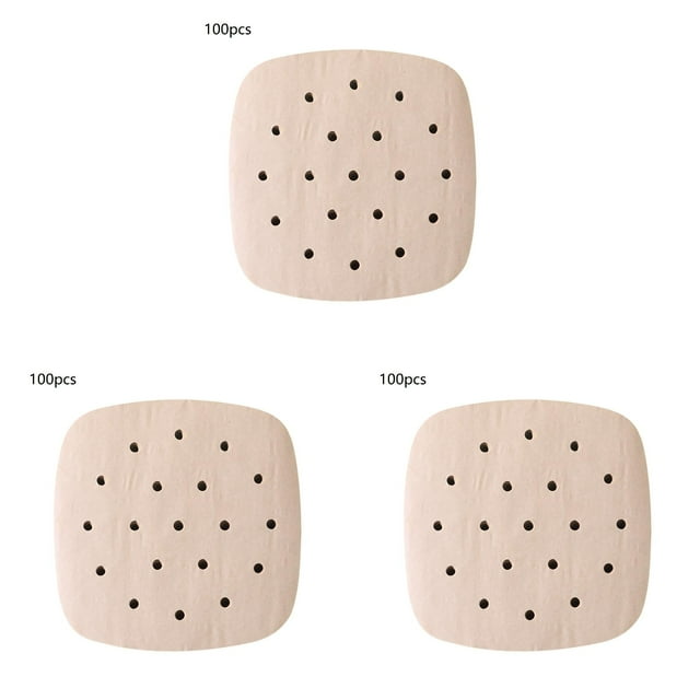 Air Fryer Perforated Parchment Sheets 100 Count Grease Proof Non Stick Baking Liners for Healthier Cooking 300PCS