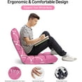 thumbnail image 4 of CRXX Floor Sofa Chair Video Gaming Chair with 14 Adjustable Position, Padded Back Support Floor Cushioned Seat, Folding Lazy Chair for Meditation, Reading, Watching, Living Room Recliner(Pink), 4 of 10