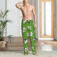 thumbnail image 2 of Fotbe Cows With Calfs Green Pantalones de Pijama para Hombre, Pantalones de Dormir, Pantalones de Casa con Cintura Ajustable y Bolsillos-Small, 2 of 6