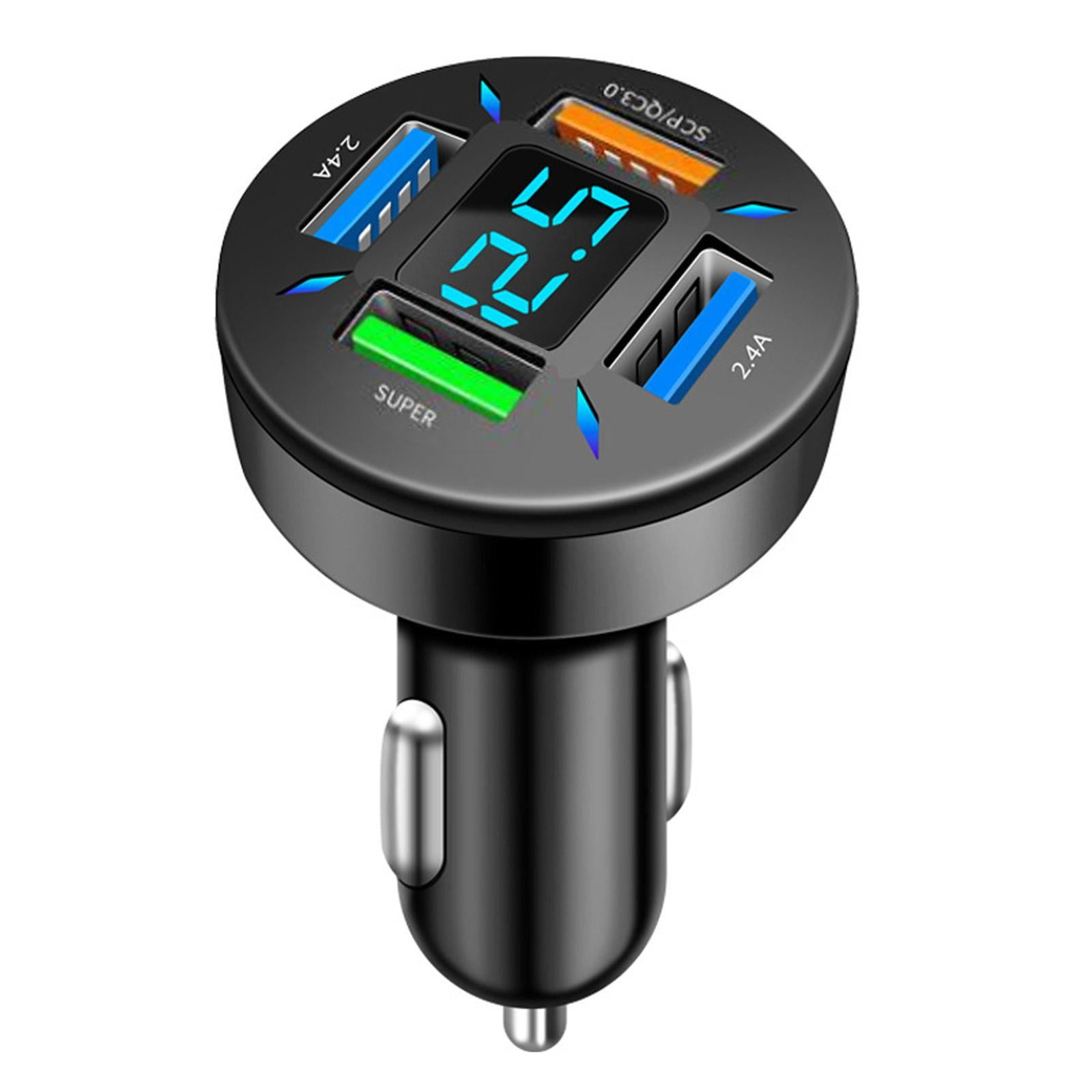 ZOUBAOQ 4USB Phone Car Charger Adapter LED Display QC 3.0 Fast Car Accessories