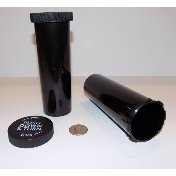 60 Dram Black Medicine Vial 25 Pack