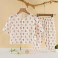 thumbnail image 2 of AUNVITO Kids Summer Cotton Gauze Printed 3/4 Sleeve Pajama Set 2-Piece Homewear Loungewear Outfit, 2 of 3