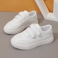 thumbnail image 4 of pwidon Toddler Hook and Loop Sneakers Double Strap Easy On Breathable Casual School Shoes Non Slip Flexible Kids Walking Flats White 21, 4 of 9