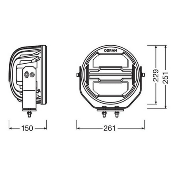 Kramp Scheinwerfereinheit H4 184x118x88mm – 12-24V, Für Traktor, LKW, Baumaschinen