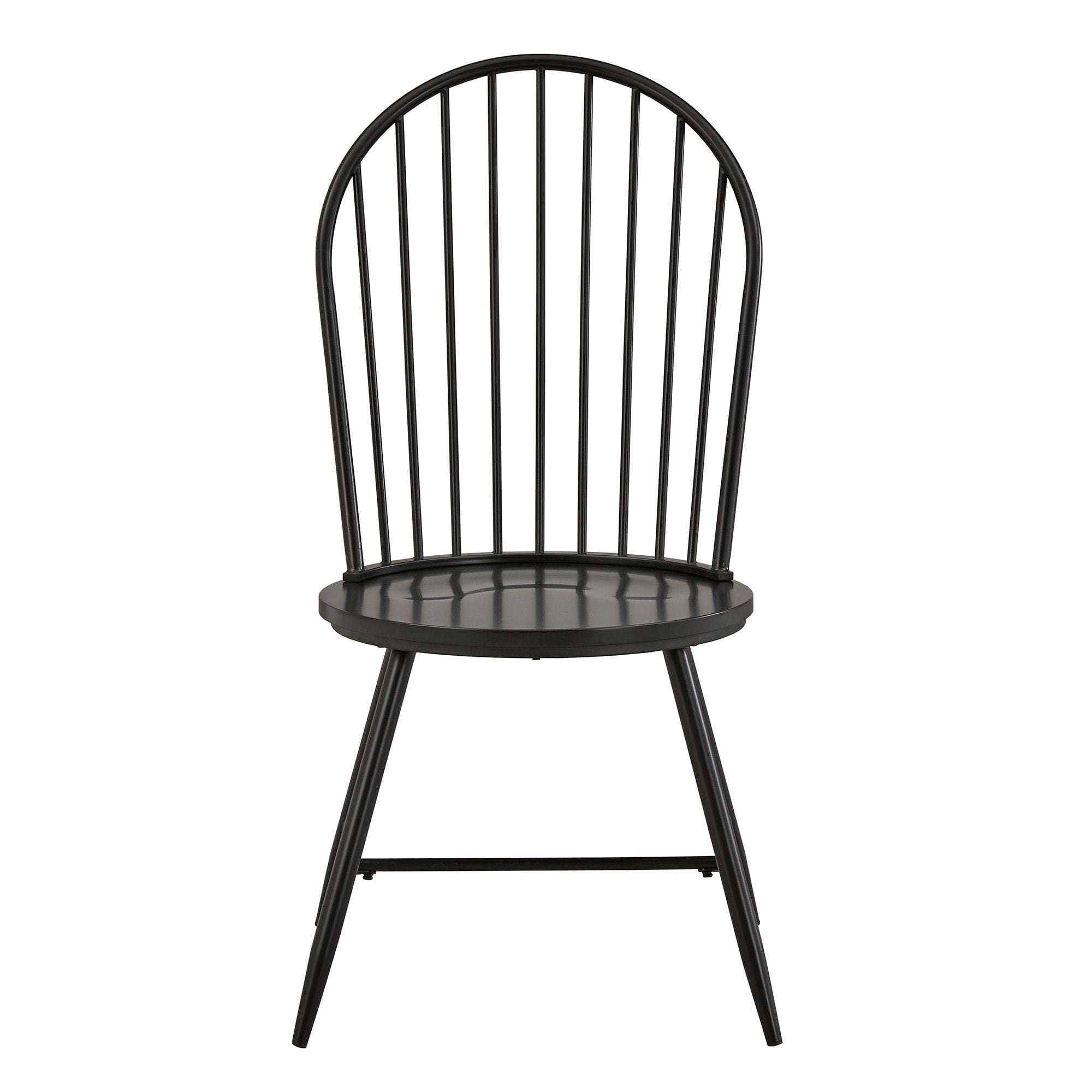 Weston Home Lydford Hoop High Back Windsor Metal Side Chair with Wood Seat, Black (Set of 2)