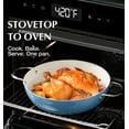 thumbnail image 5 of Koch Systeme CS 12 inch Deep Frying Pan Stainless Steel with Lid, 6-Quart Deep Saute Pan with Nonstick Caremic Coating, Universal Compatibility, Blue, 5 of 10