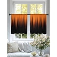 thumbnail image 3 of Burnt Orange Black Ombre Sheer Curtains 45 Inch Length 2 Panels Set, Modern Abstract Striped Gradient Voile Window Treatment Rod Pocket Small Kitchen Curtains Drapes for Bedroom 52"x45"x2, 3 of 7