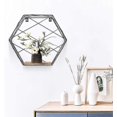 thumbnail image 4 of Set Of 3 Made Of Wood And Metal Hexagon Wall Shelf Hanging Shelf Floating Shelf Bathroom Shelf Decorative Shelves With Boards, For Kitchen Shelf, Bath, 4 of 5