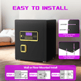 thumbnail image 4 of SYSENFO 3.0 Cuft Large Security Safe Box, Digital Keypad Lock, Built-in Alarm System & Fireproof Bag, Home & Office Safe for Cash, Valuables (Black), 4 of 12