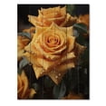 thumbnail image 3 of Designart "Yellow Black Rose gracefulness I" Floral Print on Natural Pine Wood, 3 of 5