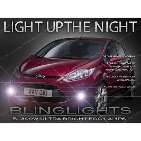 For 2009-2013 Ford Fiesta Xenon Fog Lamps Driving Light Kit Pair Set
