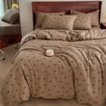 thumbnail image 2 of Brown Bow Duvet Cover Bows Bowknot Print Kawaii Bedding Set Kids Girls Cute Black Bow Tie Microfiber Comforter Cover with Zipper Closure Queen Size, 2 of 5