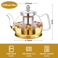 thumbnail image 7 of Aovky Glass Teapot with Infuser 40oz/1200ml, Borosilicate Glass Tea Kettle with Removable Stainless Steel Infuser, Stovetop Safe Tea Pot with Infusers for Loose Tea & Flower Blooming Tea, 7 of 7