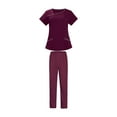 thumbnail image 2 of Conjunto De Uniformes Médicos Para Hombres Y Mujeres, Blusa Médica Y Pantalones Elásticos Para Salón De Belleza Veterinario L, Color Rojo Oscuro Sunnimix traje de trabajo de enfermera, 2 of 8