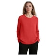 thumbnail image 5 of Womens Tops Cotton Linen Long Sleeve Shirt Casual Plain Spring Summer T-Shirts Oversized Loose Ladies Elegant Baggy Tunic Top, 5 of 7