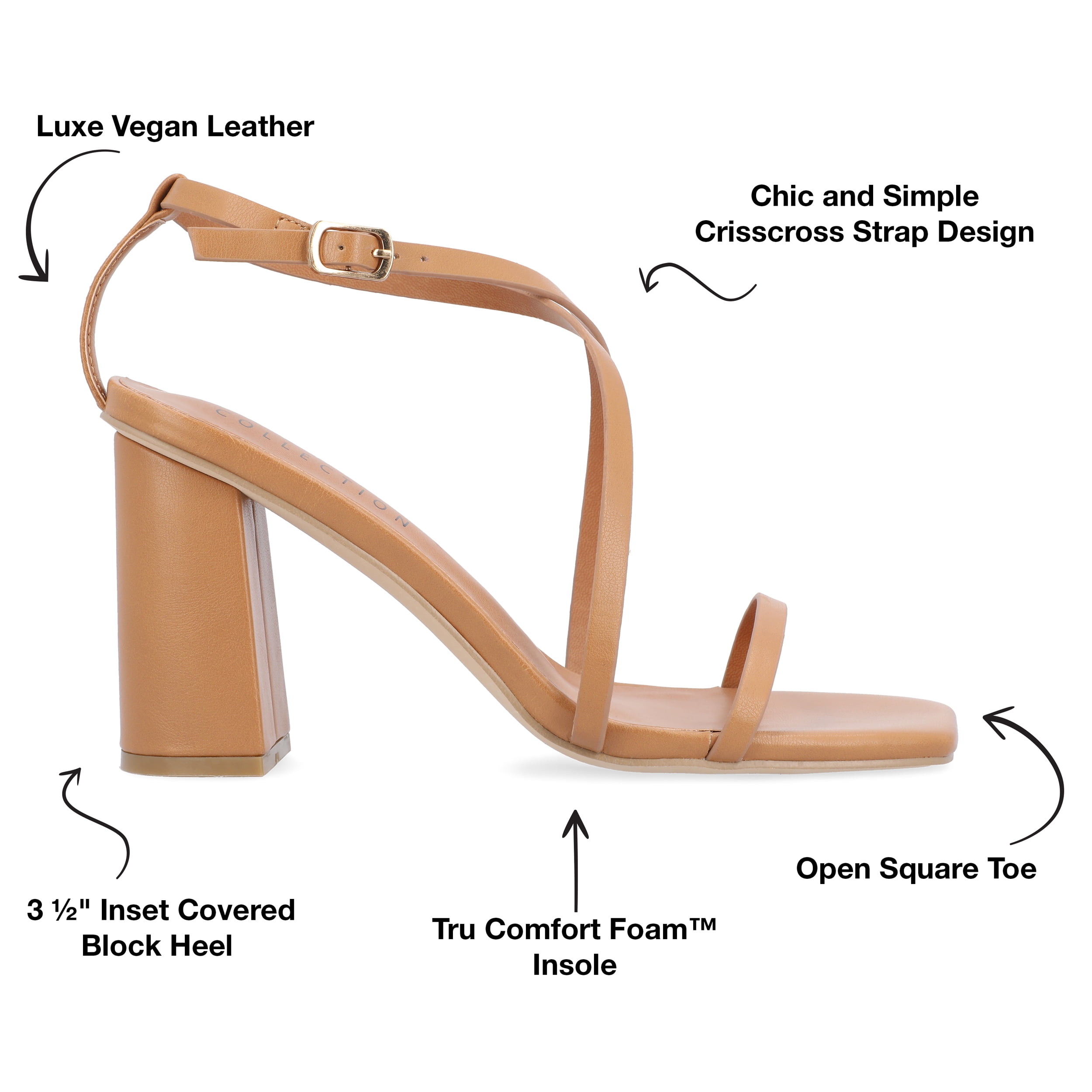 Journee Womens Lenorra Covered Block Heel Sandals