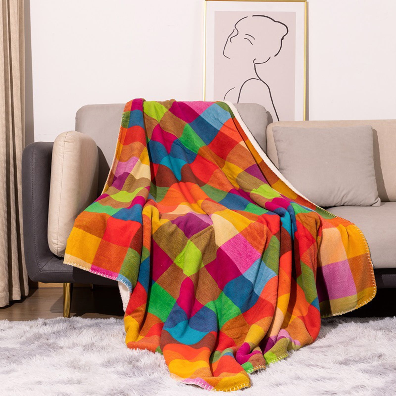 Clearance! Pedty Kids Fleece Throw Blanket Under $10 Electric Heated Blanket On 1Pc Lightweight Plush Fuzzy Cozy Soft Blankets and Throws for Sofa Orange