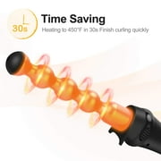Prizm 5 in 1 Curling Wand Set, 11 Temp Settings Curling iron, Interchangeable Tourmaline Ceramic Barrels Hair Wand, Brown
