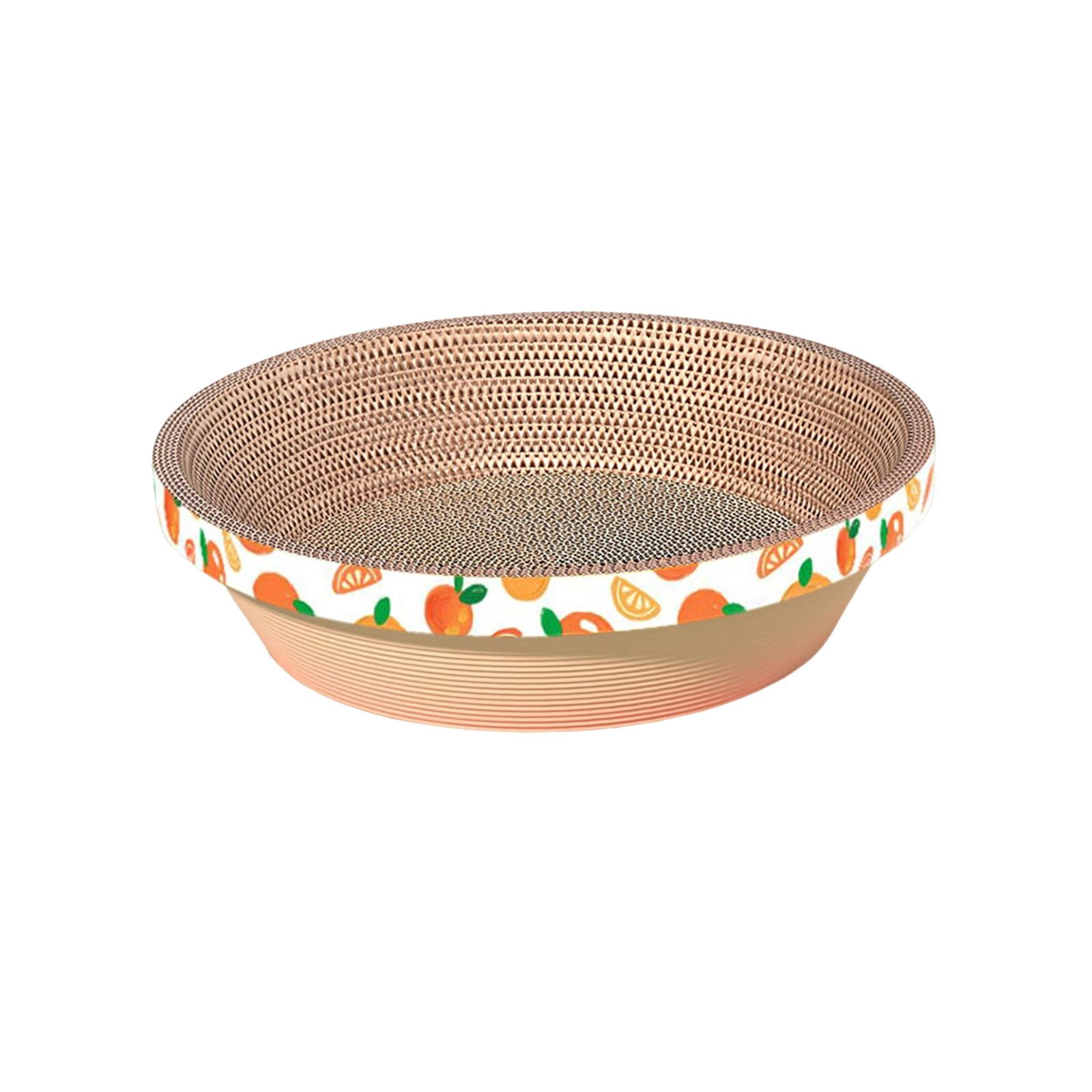 Bvdfgk Scratch Pads Bowl Pet Cushion Mat Lounge Bed Cats Scratcher Cardboard Scratching Orange 50x50x11cm