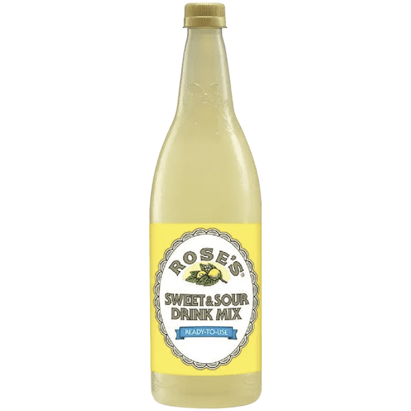 Rose’s Sweet & Sour Syrup 1 Liter Bottle, | Perfect for Cocktails, Beverages, and Mixers