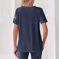 thumbnail image 5 of Evdexr We the People Shirts Woman Short Sleeve V Neck 250 Anniversary Usa Shirts American Flag Striped 1776 2026 Shirt Plus Size Tees Navy 2XL, 5 of 5