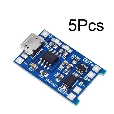 

Belom 5pcs 5V 1A Micros TP4056 Lithium Battery Charger Module Charging Board