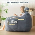 thumbnail image 4 of GOODONE Giant Bean Bag Chair with Pillow,Bean Bag Couch Stuffed High-Density Foam, Plush Lazy Sofa Comfy Chair,Large BeanBag Chair for Adults in Livingroom,Bedroom,DustyBlue, 4 of 8