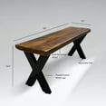thumbnail image 2 of Heirloum Solid Reclaimed Wood Entryway Bench, Brown, 2 of 2