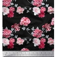 thumbnail image 1 of Soimoi Cotton Voile Fabric Roses & Leaves Floral Printed Fabric 1 Yard 56 Inch Wide, 1 of 3