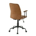 thumbnail image 3 of Indoor Home Office Furniture Fredrick Contemporary Office Chair In Brown Faux Leather, 3 of 7
