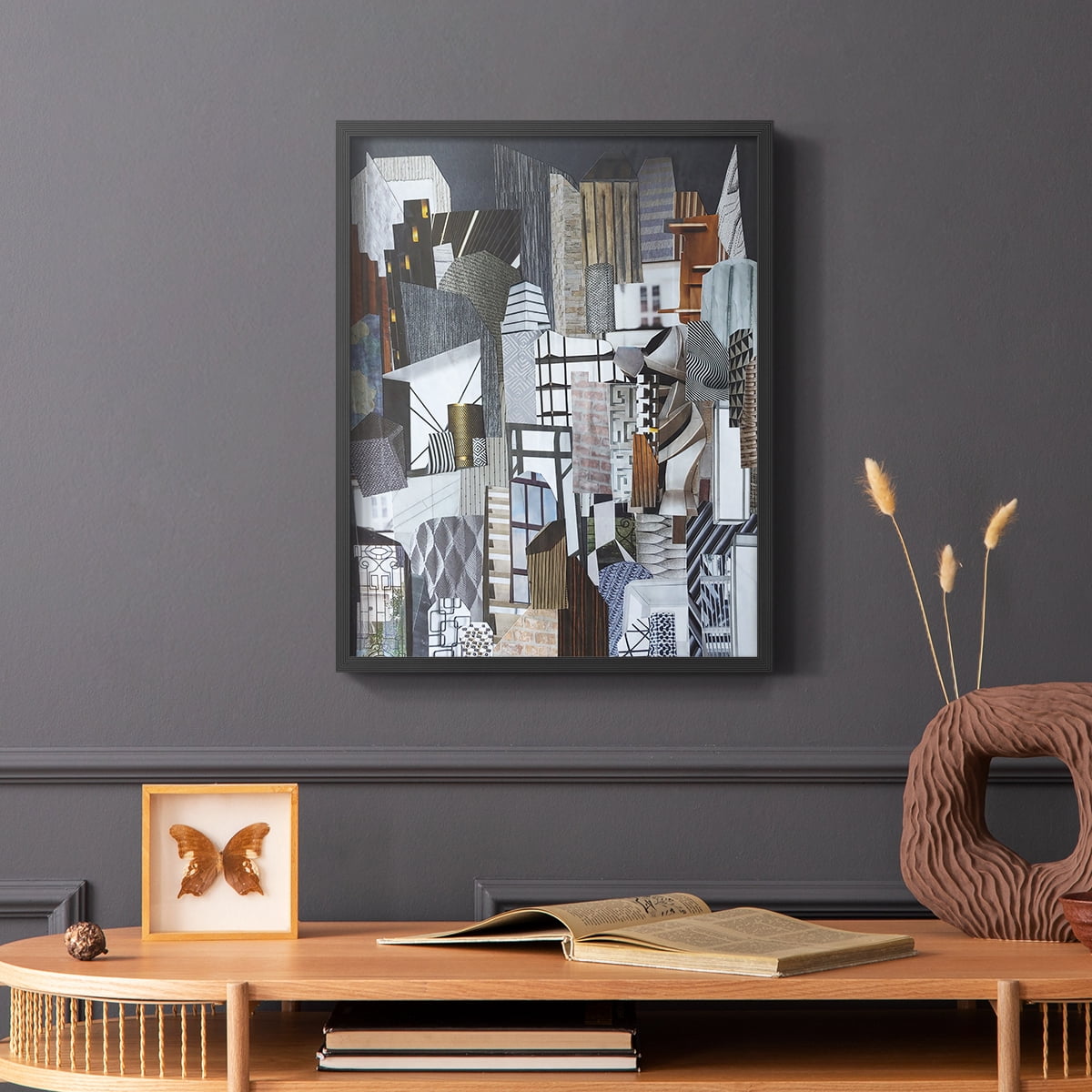 Western Metropolis Framed Print in Black Solid Wood 8 x 10 Framed Print