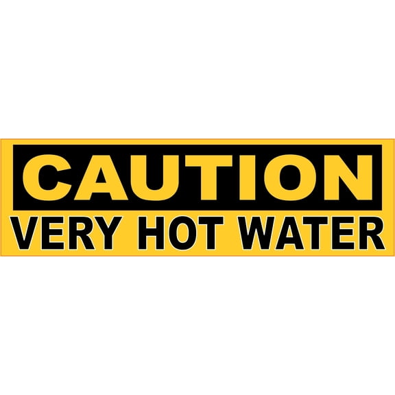 10in x 3in Caution Very Hot Water Magnet