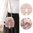 thumbnail image 3 of 3X Mini Mochila Pequeña Bolsa Diagonal Mochila de Cuero Mochila con Lazo Lindo Billetera para Mujer, 3 of 8