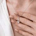 thumbnail image 6 of VEEDOFA April Birthstone Necklace for Women, 12 Month Round Cut Infinity Pendant, Silver Plated Tone Birthday Jewelry Gift, 6 of 9