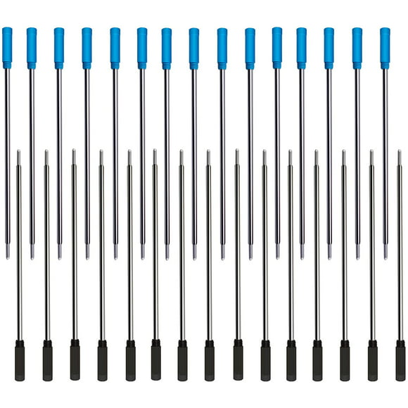 4.5” Replaceable Ballpoint Pen Refills, 30 Pack Smooth Writing Ballpoint Refills for Cross Style Pen (Black and Blue
