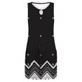 thumbnail image 4 of ICHUANYI Clearance Womens Summer Causal Loose Sleeveless Round Neck Drawstring Waist Mini Short Dress With Pockets(Dark Gray, XL) ICHUANYI WER2023081107898, 4 of 5