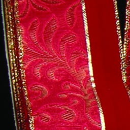 The Ribbon People Red and Gold Leaf Motif Wired Craft Ribbon 2.5" x 20 Yards