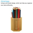 thumbnail image 4 of Uxcell Pencil Holder Hexagon Pen Cup Stationery Organizer, Clear Khaki 2 Pack, 4 of 5
