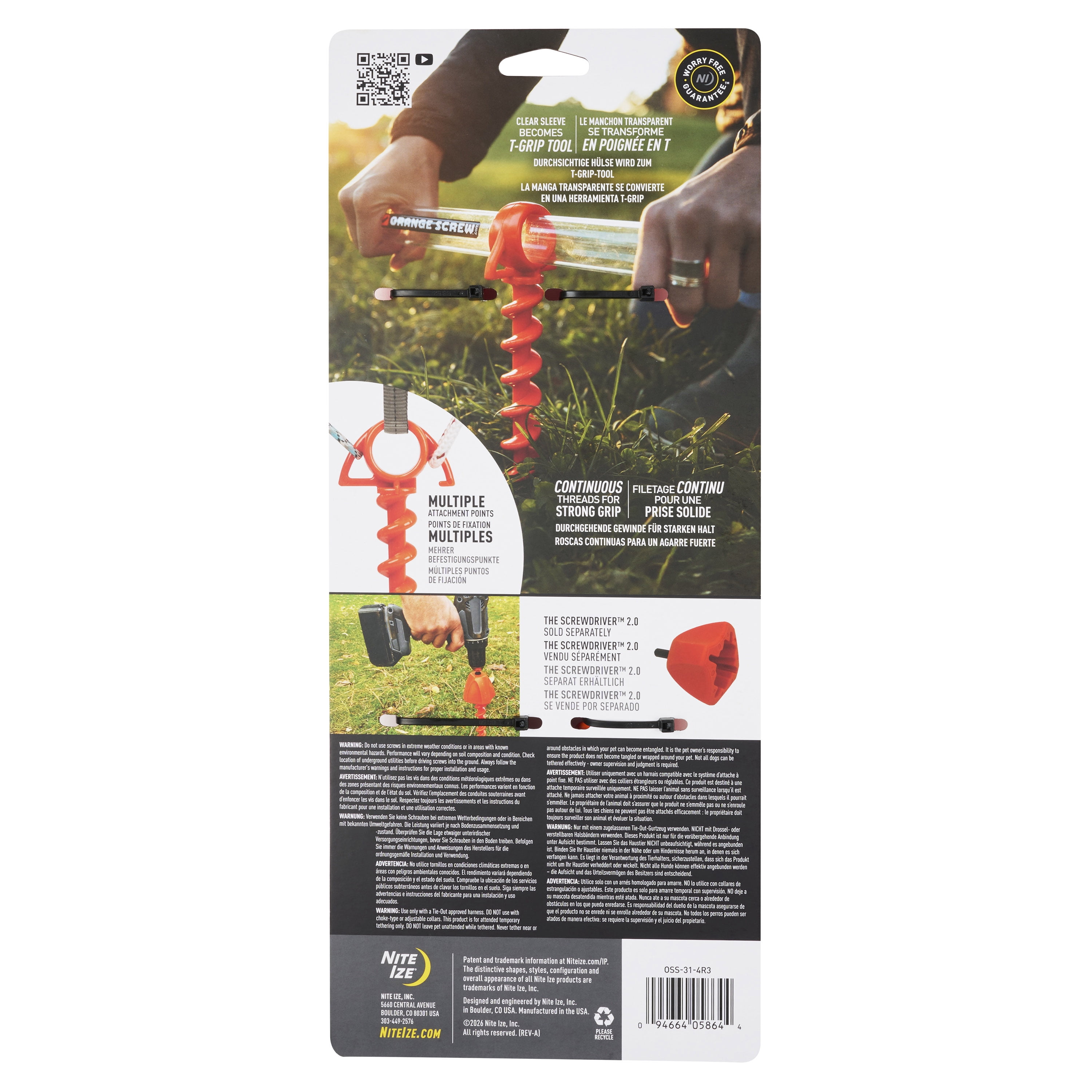 Orange Screw® Ultimate Ground Anchor - Small - 4 Pack - Bright Orange
