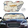 thumbnail image 2 of Fotbe Striped Vintage Planes Car Windshield Sunshade | Sun Visor Protector Front Window Shade, Keeps Out UV Rays, Keeps Your Vehicle Cool-Small, 2 of 7