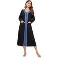 thumbnail image 4 of Aibrou Women Nightgown Long Loose Zipper Front Housecoat Sleepwear Houedress with Pockets Long Sleeve，Mulit-color, 4 of 8