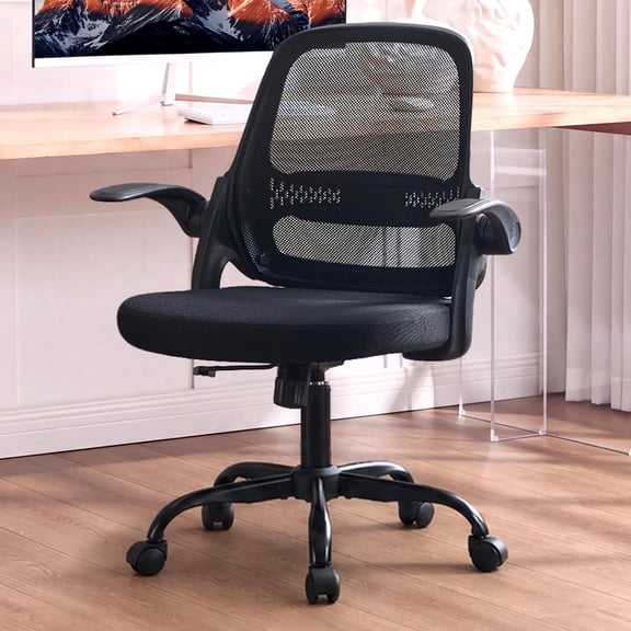 TMV Ergonomic Mesh Office Chair - High Back Gaming Desk Chair, Computer Chair with Lumbar Support & Wheels, Modern Vanity Chair for Home Office,Living Room,Bedroom,Black