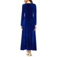 thumbnail image 5 of Robe en Velours pour Femmes Élégante, Col Rond Manches Longues Robe Noire Unie, 5 of 5