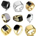 thumbnail image 2 of Nuevos anillos de metal brillante 2023 para hombres, anillo de moda estilo punk con sello de ancho geométrico y dedo cuadrado, accesorios de joyería, venta al por mayor, 2 of 5