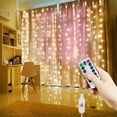 thumbnail image 5 of Cortina de luces LED con 8 modos USB para decoración navideña, bodas, fiestas en casa, dormitorio y patio, 5 of 5