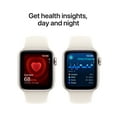 thumbnail image 3 of Apple Watch SE (2nd Gen) [GPS 40mm] Smartwatch with Starlight Aluminum Case with Starlight Sport Band - S/M, 3 of 9